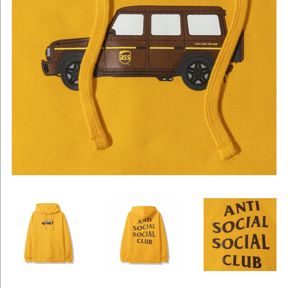 Anti social social club brownie yellow hoodie
